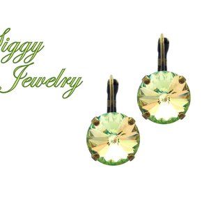 Swarovski Crystal Luminous Green Drop Earrings